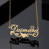 Personalised Gold Plated Queen & Heart Name Pendant - Uncommongifts.in