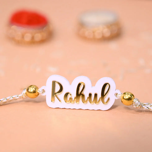 Personalised | Golden Acrylic Name Rakhi