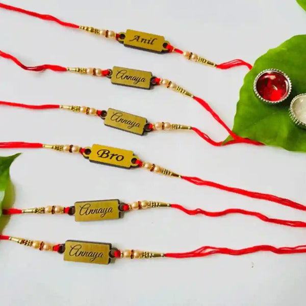 Personalised Golden Non Metallic Name Rakhi