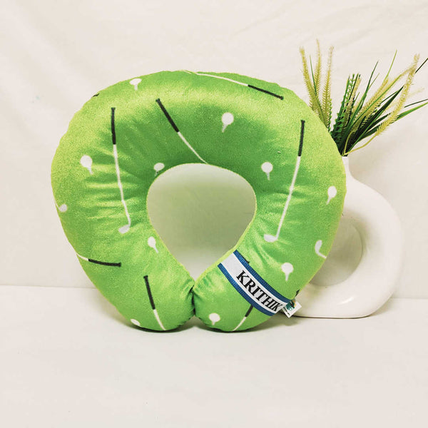 Personalised Green Printed Kids Neck Pillow