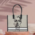 Personalised Grey Girl Printed Box Tote Bag - Uncommongifts.in