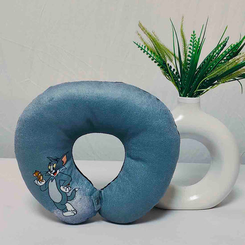 Personalised Grey Printed Kids Neck Pillow