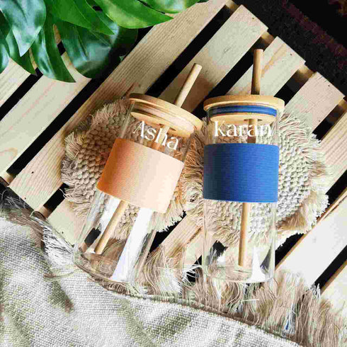Personalised Grip Glass Tumbler