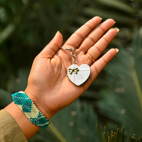 Personalised Heart Photo Frame Keychain for Valentine's