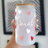 Personalized Heart Printed Glass Tumbler