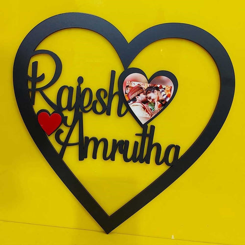 Personalised Heart Shape Photo Name Props