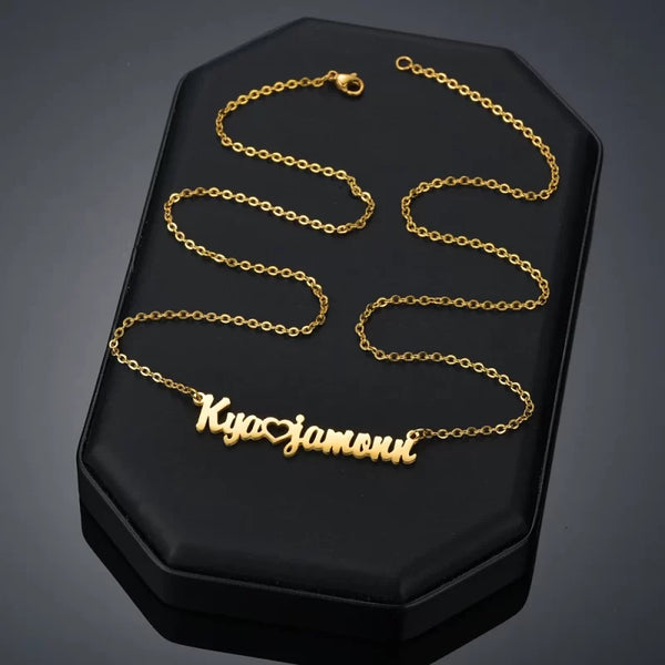 Personalised Hollow Love Double Name Pendant - Uncommongifts.in