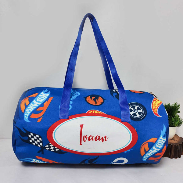 Personalised Hot Wheel Printed Large Swimming Duffle Bag for Kids