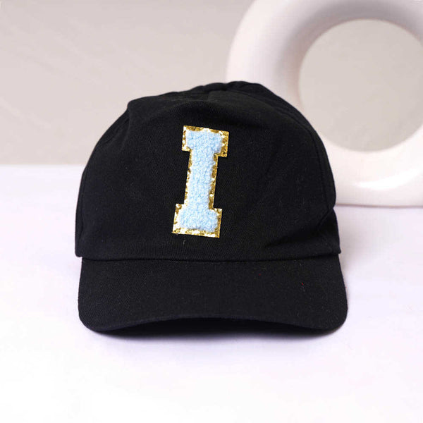Personalised IAlphabet Kids Cap/Hat - Black