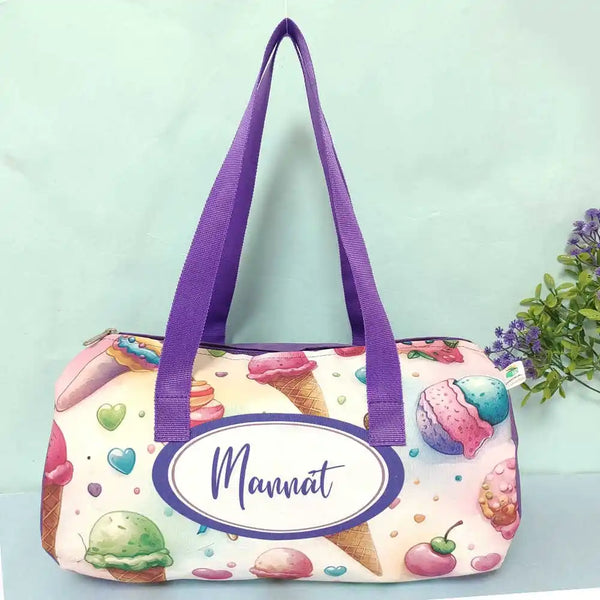 Personalised Ice Cream Printed Kids Swimming Duffle Bag