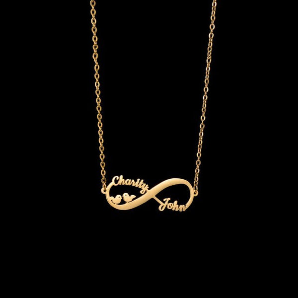 Personalised Infinity With Birds Name Pendant - Uncommongifts.in
