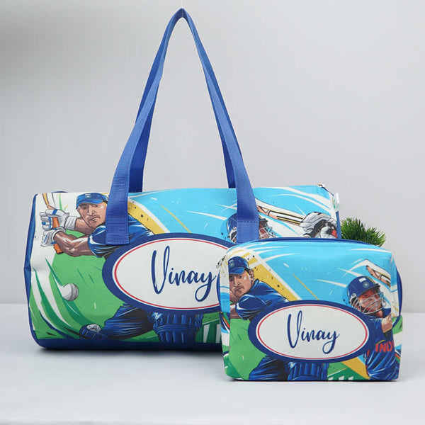 Personalised Kids Duffle Bag with Box Pouch Combo Gift Set