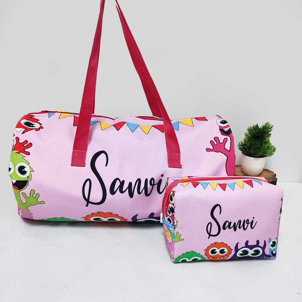 Personalised Kids Large Duffle Bag & Box Pouch Combo Gift Set