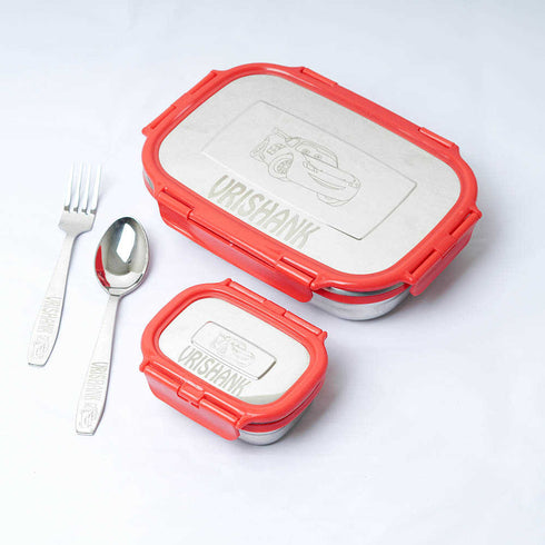Personalised Kids Lunch Box - Red