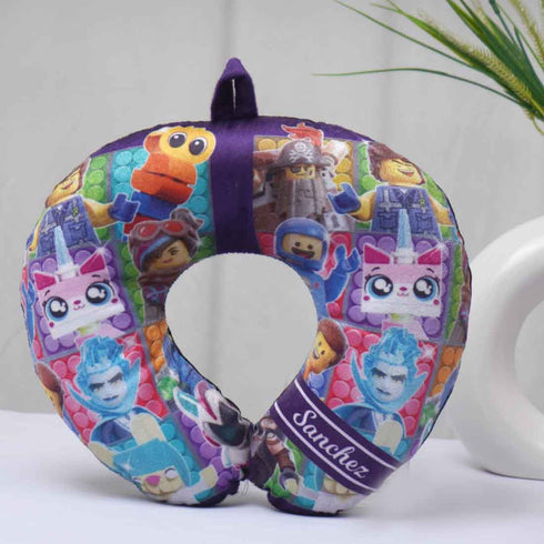 Personalised Cat Kids Neck Pillow - Uncommongifts.in