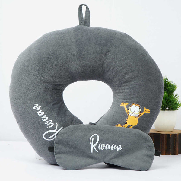 Personalised Kids Neck Pillow & Eye Mask Combo Gift Set