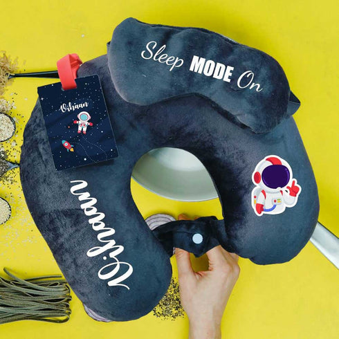 Personalised Kids Printed Neck Pillow Combo