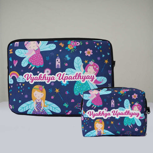 Personalised Laptop Sleeve/Cover & Box Pouch Kids Combo