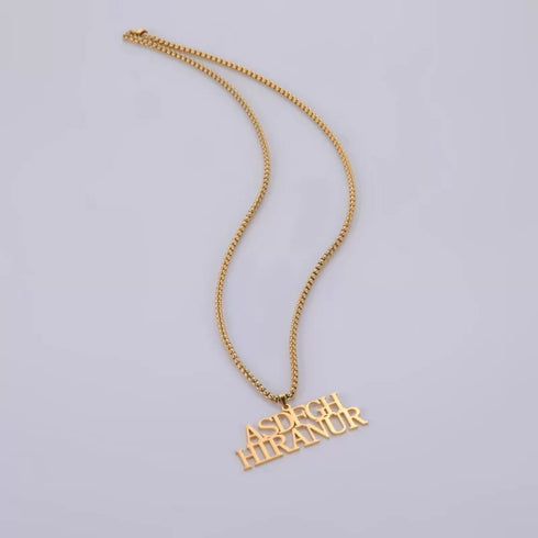 Personalised Large Size Box Font Name Pendant - Uncommongifts.in