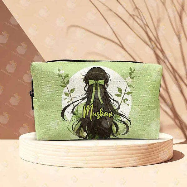 Personalised Leaf Printed Women Make Up Pouch for Valentines Day Gift