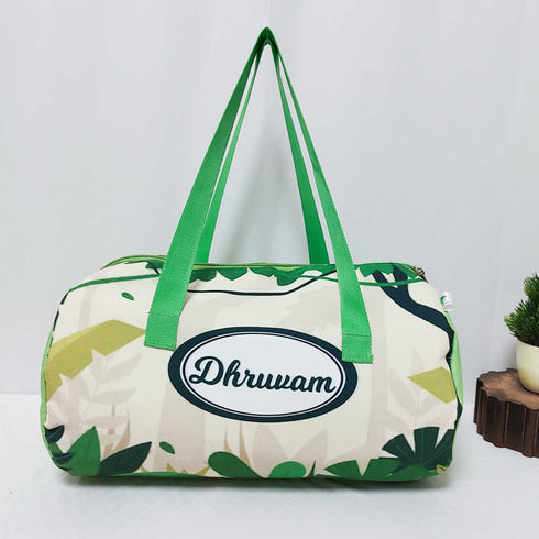 Personalised Leaf's Printed Kids Swimming Duffle Bag