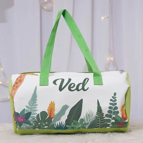 Personalised Leaf's Printed Kids Swimming Duffle Bag