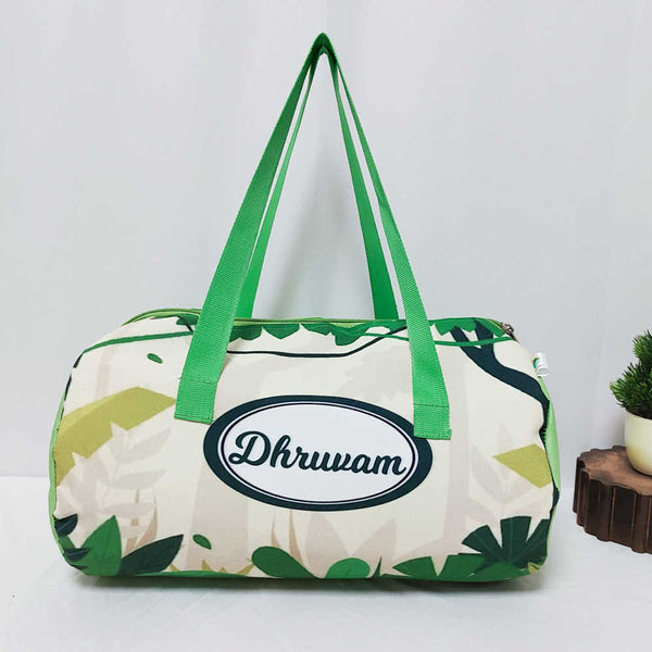 Personalised Leaf's Printed Kids Swimming Duffle Bag