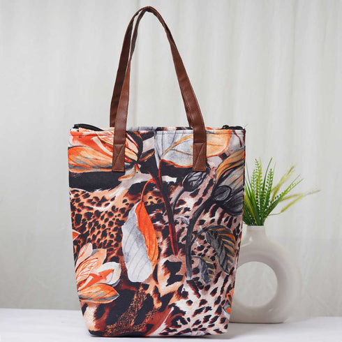 Personalised Leopard Printed Structured Tote Bag