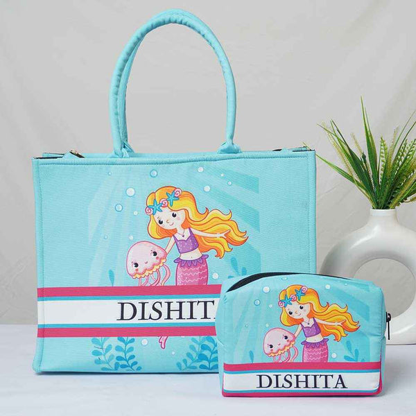 Personalised Little Mermaid Printed Box Bag Combo