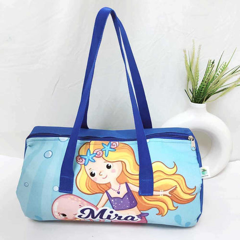 Personalised Little Mermaid Printed Kids Duffle Bag