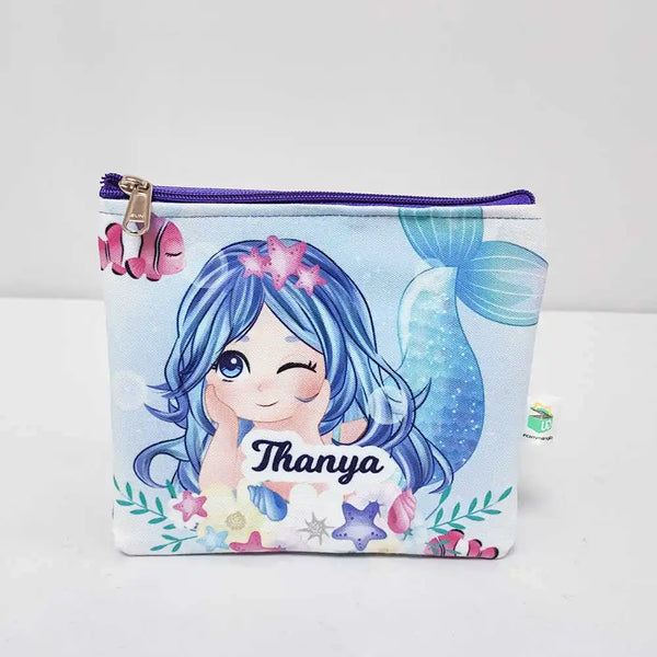 Personalised Little Mermaid Printed Kids Wet Pouch