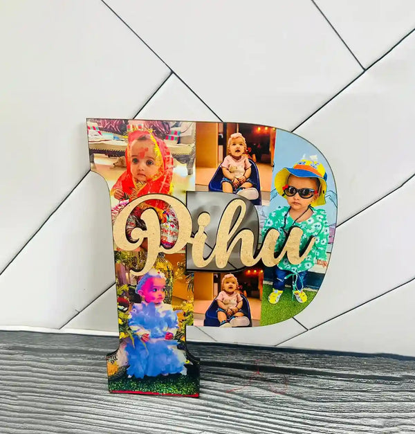 Personalised MDF Kids Photo Name Plate