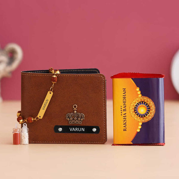 Personalised Men Rakhi Wallet Combo