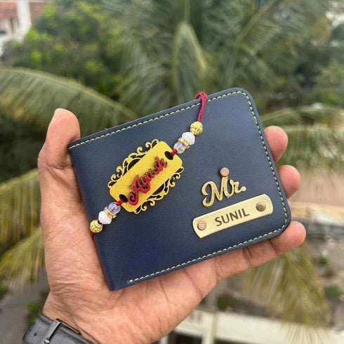 Personalised Men Wallet With MDF Name Rakhi