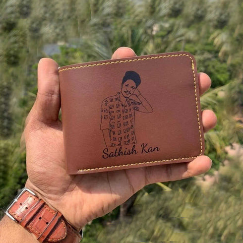 Personalised Men's Photo Wallet - Brown - Uncommongifts.in