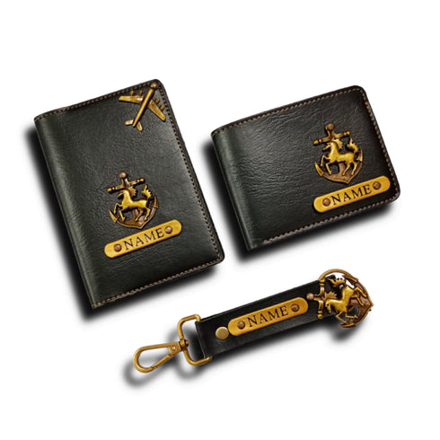 Personalised Men's Wallet Gift Combo With Charm - Black - Uncommongifts.in