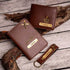 Personalised Men's Wallet Gift Combo With Charm - Brown - Uncommongifts.in