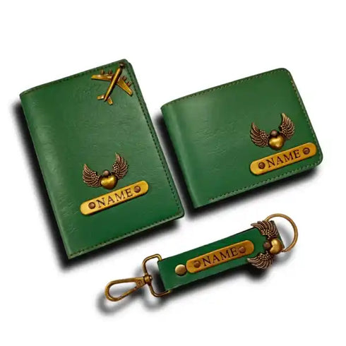 Personalised Men's Wallet Gift Combo With Charm - Grey