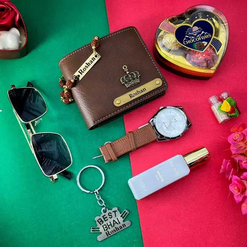 Personalised Men's Wallet Rakhi Combo For Raksha Bandhan