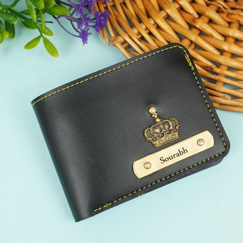 Personalised Men's Wallet With Charm - Olive