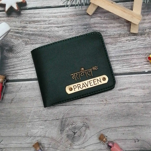 Personalised Men's Wallet With Charm - Black - Uncommongifts.in