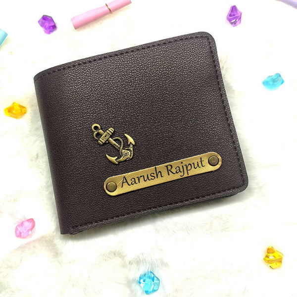 Personalised Men's Wallet With Charm - Black - Uncommongifts.in