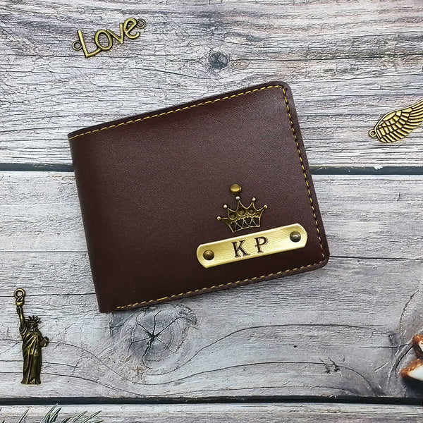 Personalised Men's Wallet With Charm - Brown - Uncommongifts.in