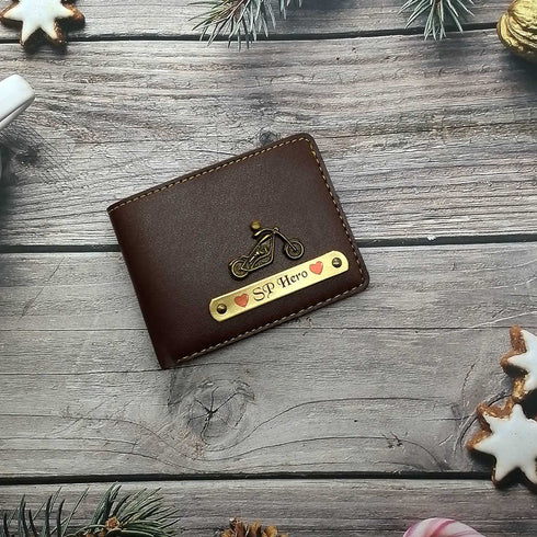 Personalised Men's Wallet With Charm - Dark Brown - Uncommongifts.in