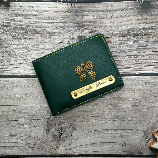 Personalised Men's Wallet With Charm - Green - Uncommongifts.in