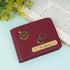 Personalised Men's Wallet With Charm - Maroon - Uncommongifts.in