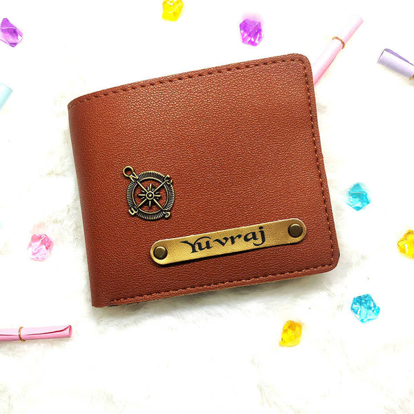Personalised Men's Wallet With Charm - Tan - Uncommongifts.in