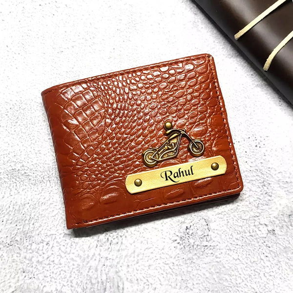 Personalised Men's Wallet With Charm - Tan - Uncommongifts.in