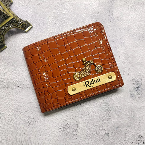 Personalised Men's Wallet With Charm - Tan - Uncommongifts.in