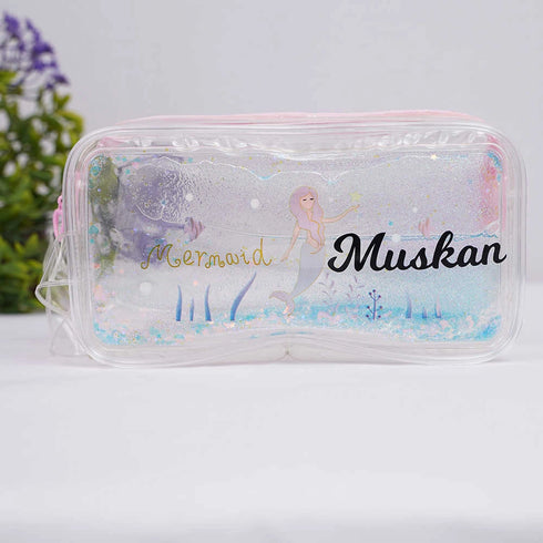 Personalised Mermaid Glitter Stationery Pouch